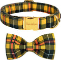Unique style paws Bowtie Dog Collar Cotton Plaid Collar Adjustable Puppy Collar for Small Medium Large Dogs-XS