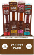 etta says! Yumm Sticks - Real Meat Jerky Dog Jerky Treats - Beef, Chicken, Pork, and Turkey Variety Pack - Human Grade - Made in The USA (12 Count Pack of 1)