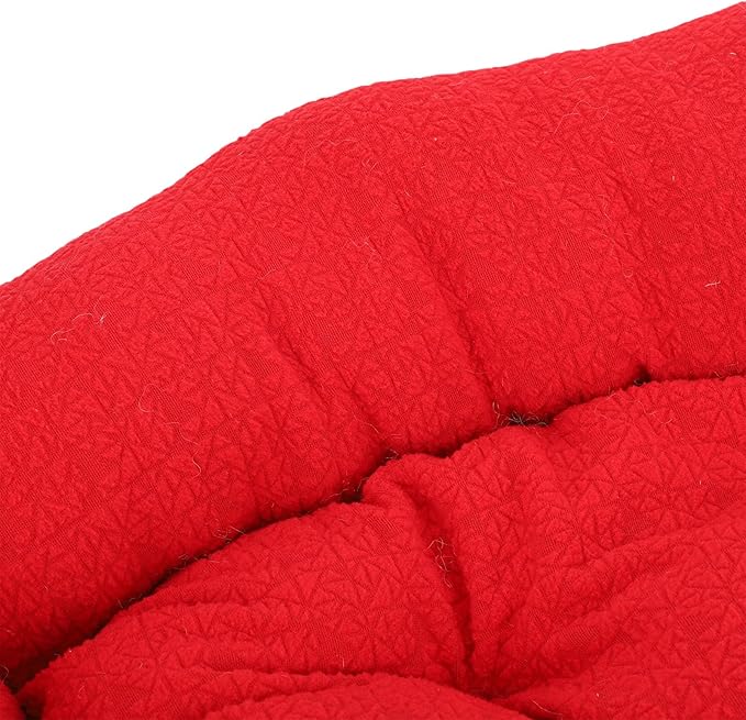Pssopp Dog Bed, Removable and Washable Warming Fluffy Plush Puppy Mat for Small Dogs Cats Winter Indoor Use (Red) (Red)