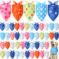 Weewooday 50 Pcs Paw Print Dog Bandanas Bulk for Dogs Soft Bibs Adjustable Triangle pet Bandana for Small Medium Large Costume(Paw Pattern, 25.6 x 17.7 x 17.7 Inch)