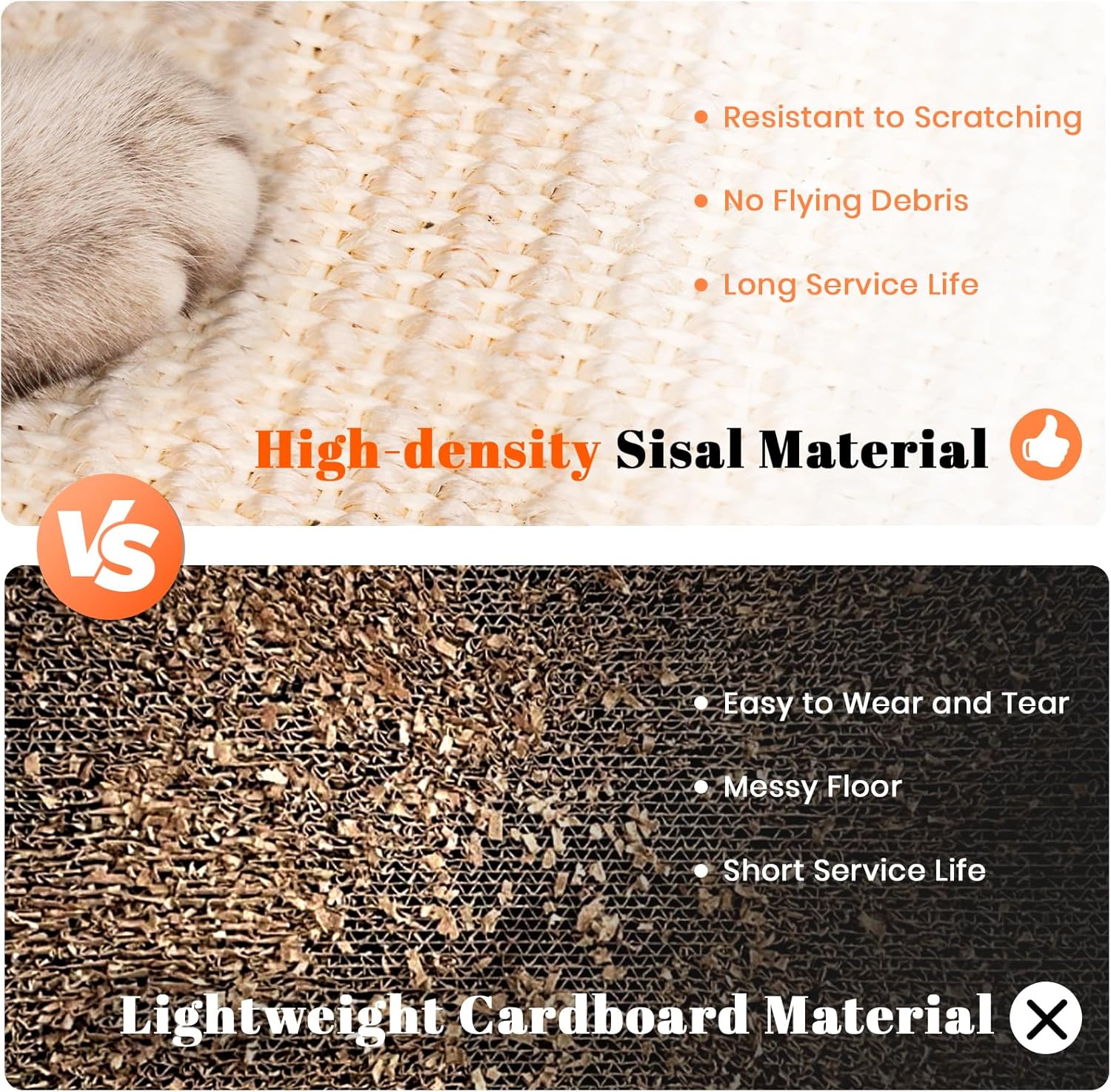 Cat Scratcher, Cat Natural Sisal Scratching Pad, Kitten Interactive Toy with Ball Track Spring Ball for Chasing Hunting Mental Physical Exercise Puzzle