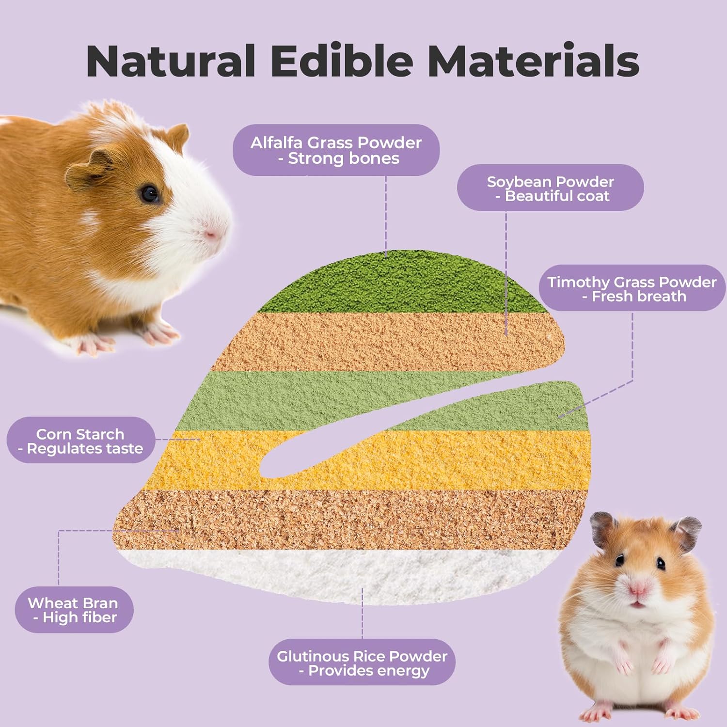 mini&moe Hamster Chew Toys for Teeth – Guinea Pig Chew & Treats Natural Edible Apple Wood Sticks Improve Dental Health Hamster Enrichment Toys for Rabbit, Bunny, Chinchilla, Gerbils, Rat