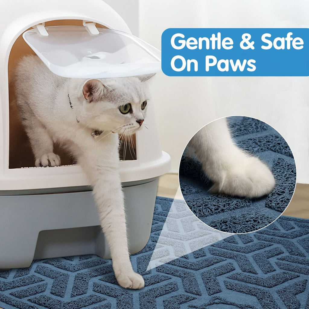 UPSKY Cat Litter Mat, Litter Trapping Mat Soft on Kitty Paws, Large Litter Box Mat 35" x 24" Scatter Control for Indoor Cats Waterproof and Extra Large Pretty Litters Carpet
