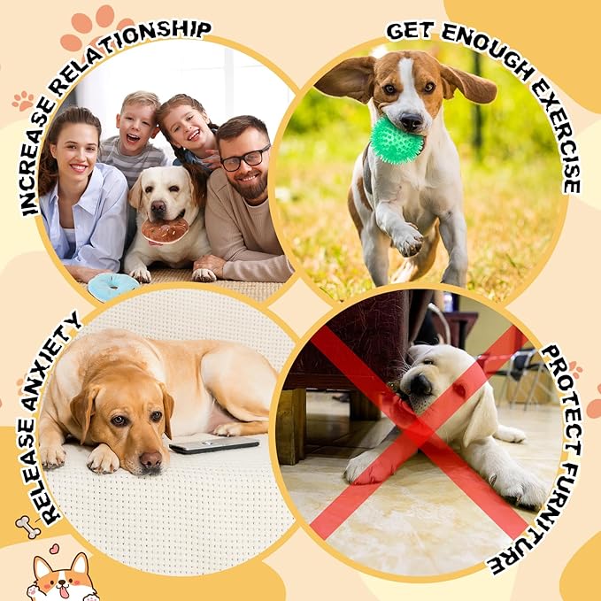 Syhood 60 Pcs Squeaky Dog Toys Bulk Christmas Stuffed Plush Chew Toys Puppy Teething Rope Cute Spiky Chew Ball for Christmas Small Dog Pet Teething Gift(Lovely Style)