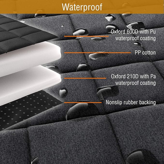 Active Pets Dog Car Seat Cover for Back Seat, Waterproof Pet Protection Hammock, SUV Truck Car Backseat Protector with Safety Features, XL, Black