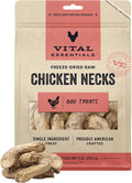 Vital Essentials Chicken Necks Dog Treats, 9 oz | Freeze-Dried Raw | Single Ingredient | Premium Quality High Protein Training Treats | Grain Free, Gluten Free, Filler Free