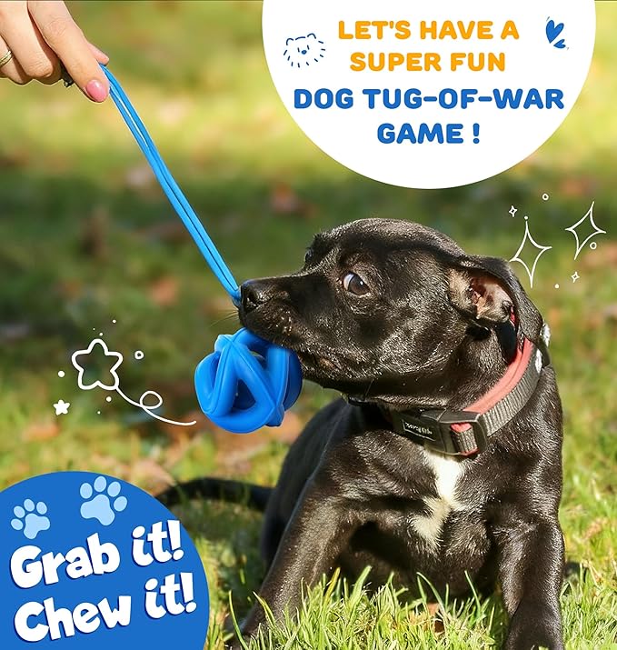 Indestructible Dog Toys,Dog Toys for Aggressive Chewers -Durable & Non-Toxic Natural Rubber,Dog Chew Toys,Dishwasher Safe, Interactive Dog Chew Toys for Small Medium Large Breed Dogs,Navy