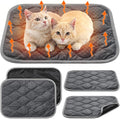 4 Pack Self Warming Cat Mat Self Heating Cat Pad Warm Thermal Pet Bed Washable Dog Crate Pad Body Heat Dog Bed Mat Blanket Non Slip Bottom for Outdoor Indoor Pets(Grey,20 x 28 Inch)