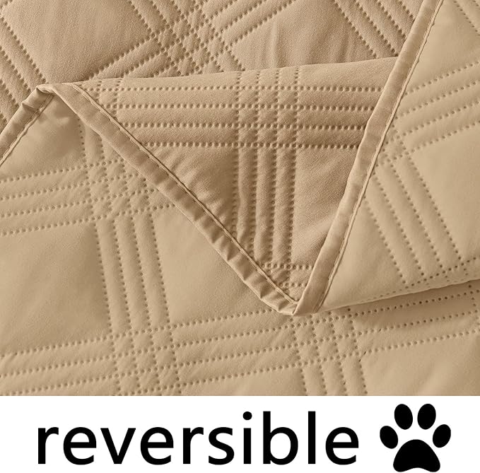 hyha Waterproof Dog Blanket, Reversible Pet Bed Blanket, Soft Sofa Couch Cover for Dogs Washable, Waterproof Pet Couch Covers for Sofa Puppy Cats Furniture Protector(40"x80", Camel/Camel)