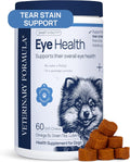Veterinary Formula Eye Health Supplement for Dogs – Vet-Formulated Tear Stain Chews with Omega 3, Lutein & Cranberry – Smart Vitality Supports Eye Moisture, Stain Reduction & Immunity, 60 Soft Chews