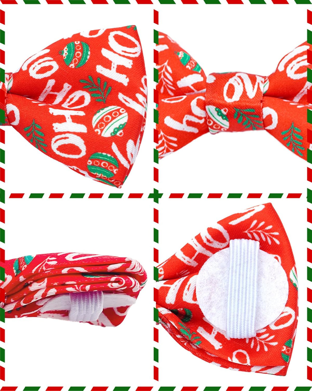 PET SHOW 10 Pack Holiday Small Dog Bow Ties Sliding Collar Attachments Puppy Cats Festival Patterns Bowties for Medium Dogs Classy Bowknots Party Wedding Pet Grooming Accessories(Small)