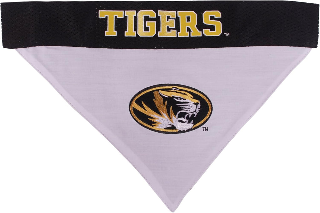 Pets First Collegiate Pet Accessories, Reversible Bandana, Missouri Tigers, Large/X-Large