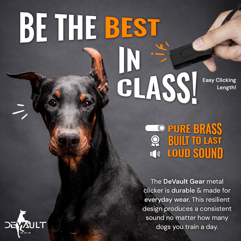 Black Dog Clicker with Necklace - Clickers for Pet Training - Dog Training & Behavior Aids Easy to Carry with You Anywhere - Teach Your Dog Tricks or Reward His Behavior