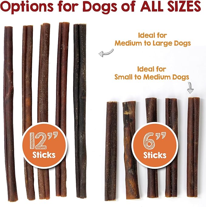 Riley's 6 Inch Beef Collagen Sticks for Dogs, Collagen Chews for Dogs, Bully Stick & Rawhide Alternative, Long Lasting, No Raw Hide Chews, Single Ingredient Dog Treat - 5 ct