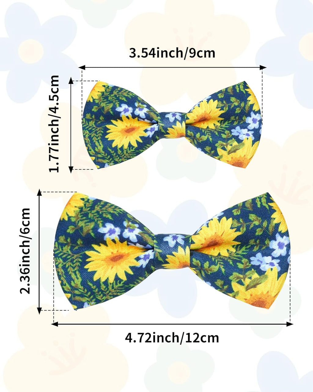 PET SHOW 10 Pack Floral Big Dog Bow Ties for Large Medium Dogs Sliding Collar Attachments Spring Bowties Sunflower Rose Bowknots Party Holiday Pet Grooming Accessories(Large)