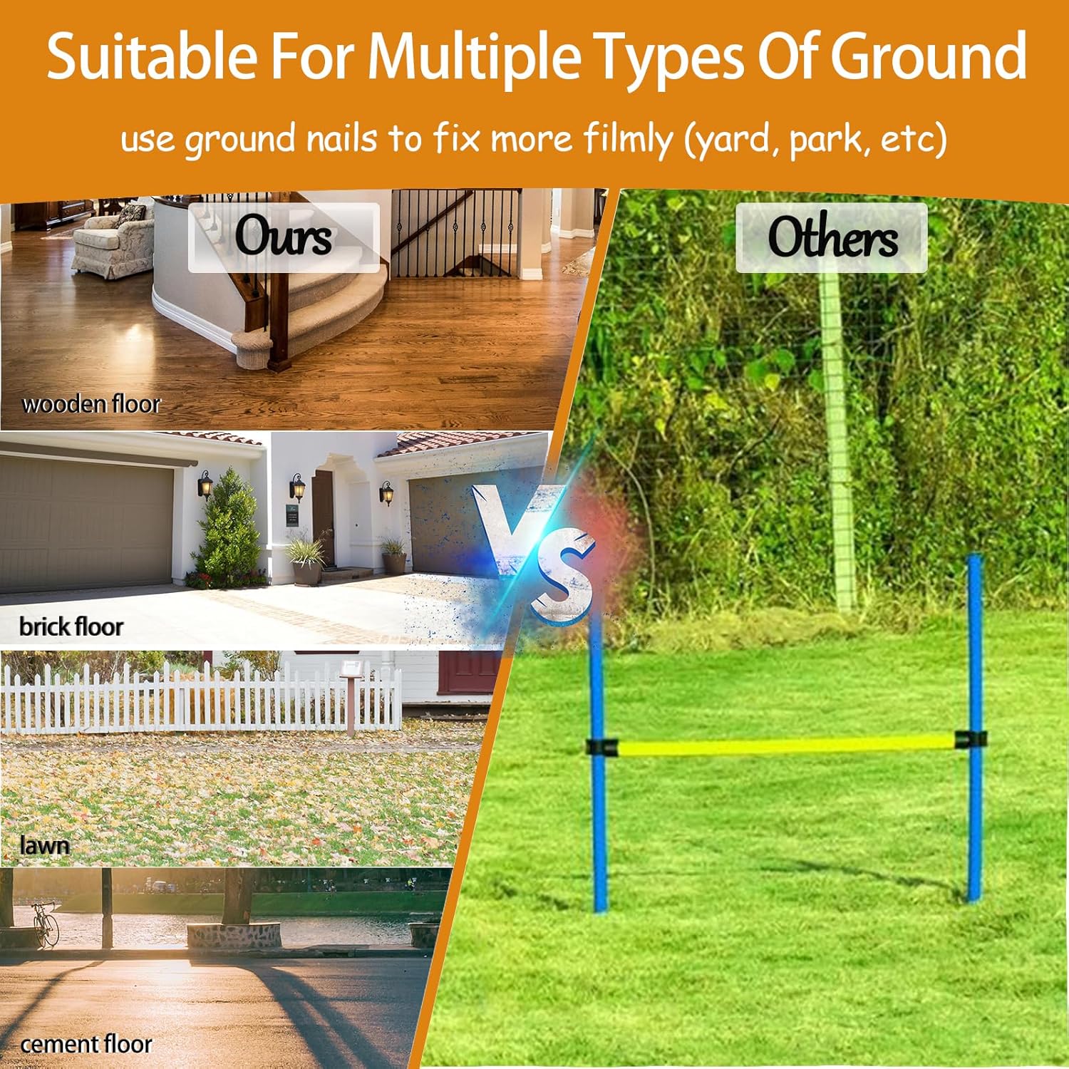 Dog Agility Equipment, 2 in 1 Dog Obstacle Course Training Starter Kit Adjustable Jump Ring/Hurdle Bar with Carry Bag