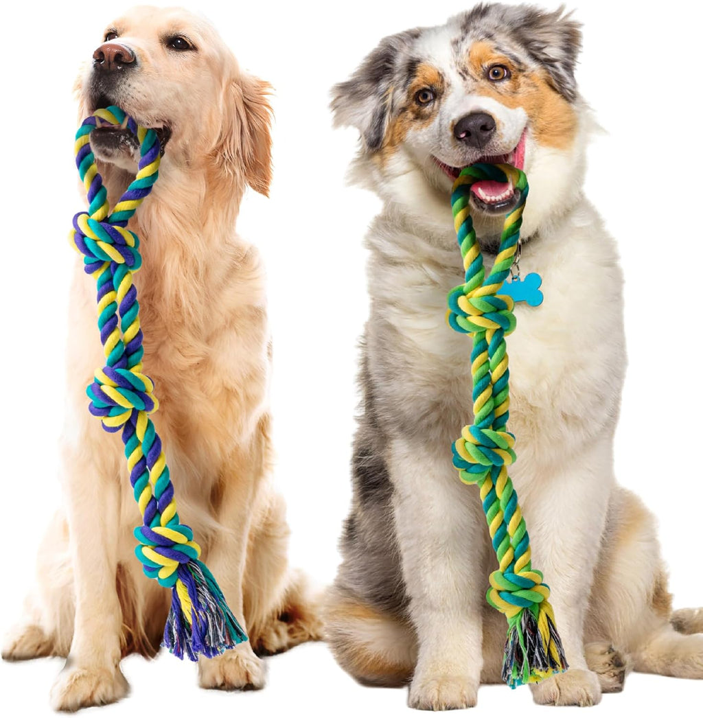 SHARLOVY Dog Rope Toy for Medium Dogs, 2 Pack Heavy Duty Dog Chew Toys for Aggressive Chewers, Interactive Tug of War Dog Toys for Medium to Large Breed