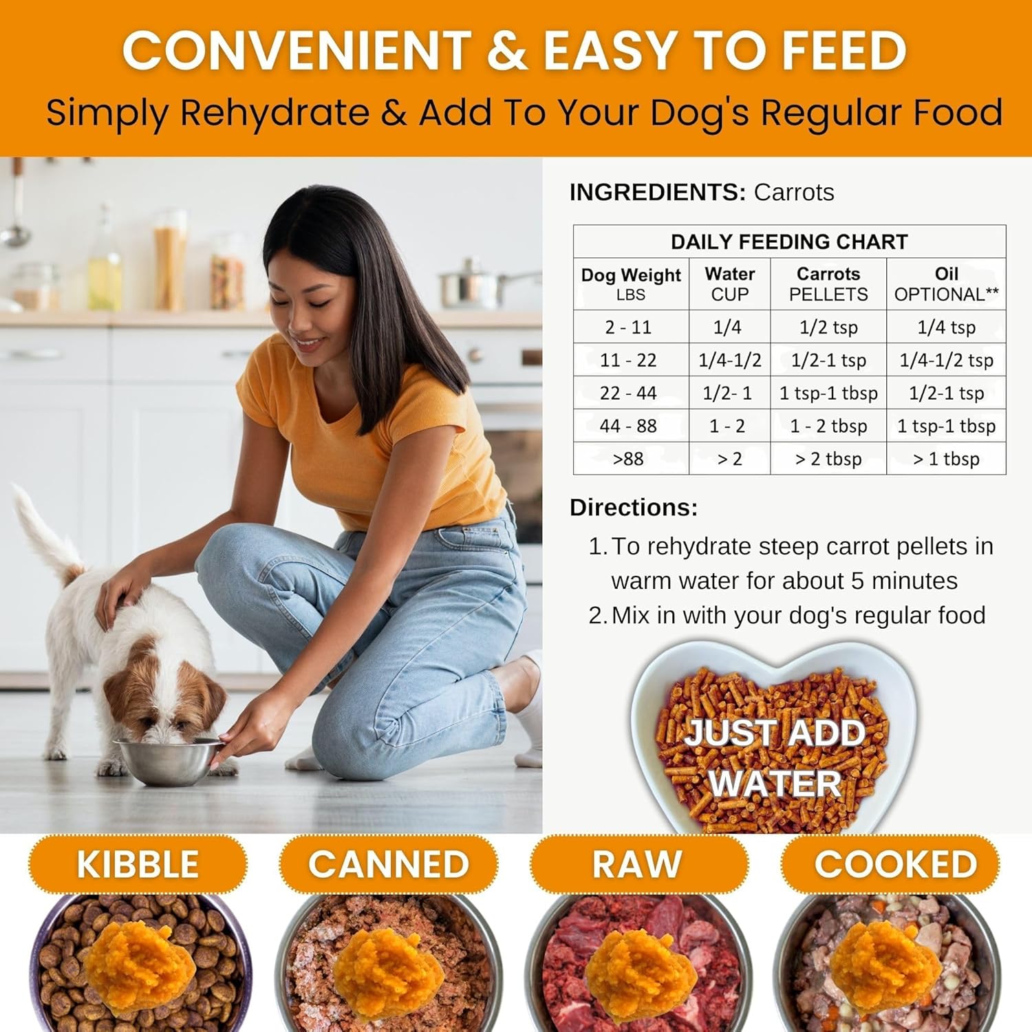 Olewo Starter Bundle Original Carrots & Red Beets - Fiber for Dogs, Digestive Dog Food Topper, Natural Anti Itch, Whole Food Dog Multivitamin - 1lb Each (2lbs Total)