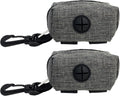 (2 Pack) Dog Poop Bag Holder for Leash,Doggie Waste Bag Dispenser Small Doggy Poop Bag Zipper Pouch with Carabiner Clip, Leash Attachment Holder for Pet Puppy Poop Bags