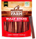 Natural Farm Odor-Free Select Bully Sticks, (6-Inch, 1-Pound), Hand Selected for Consistent Thickness, 100% Beef Pizzle Dog Chews, Fully Digestible, High Protein, Best Dental Treats
