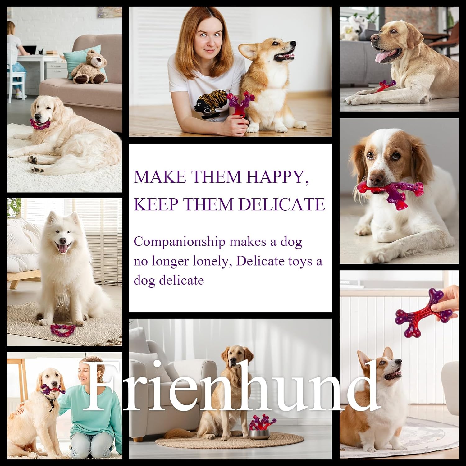 3 Pack Indestructible Dog Chew Bones for Aggressive Chewers - Heavy Duty Long Lasting Chew Toys for Large Dogs, Nylon Teeth Cleaning Toys