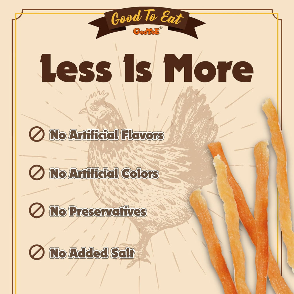 Gootoe Soft Chicken Sticks 1 lb, All Natural, Grain-Free, High-Protein, Healthy & Easily Digestible, Soft Texture, Resealable