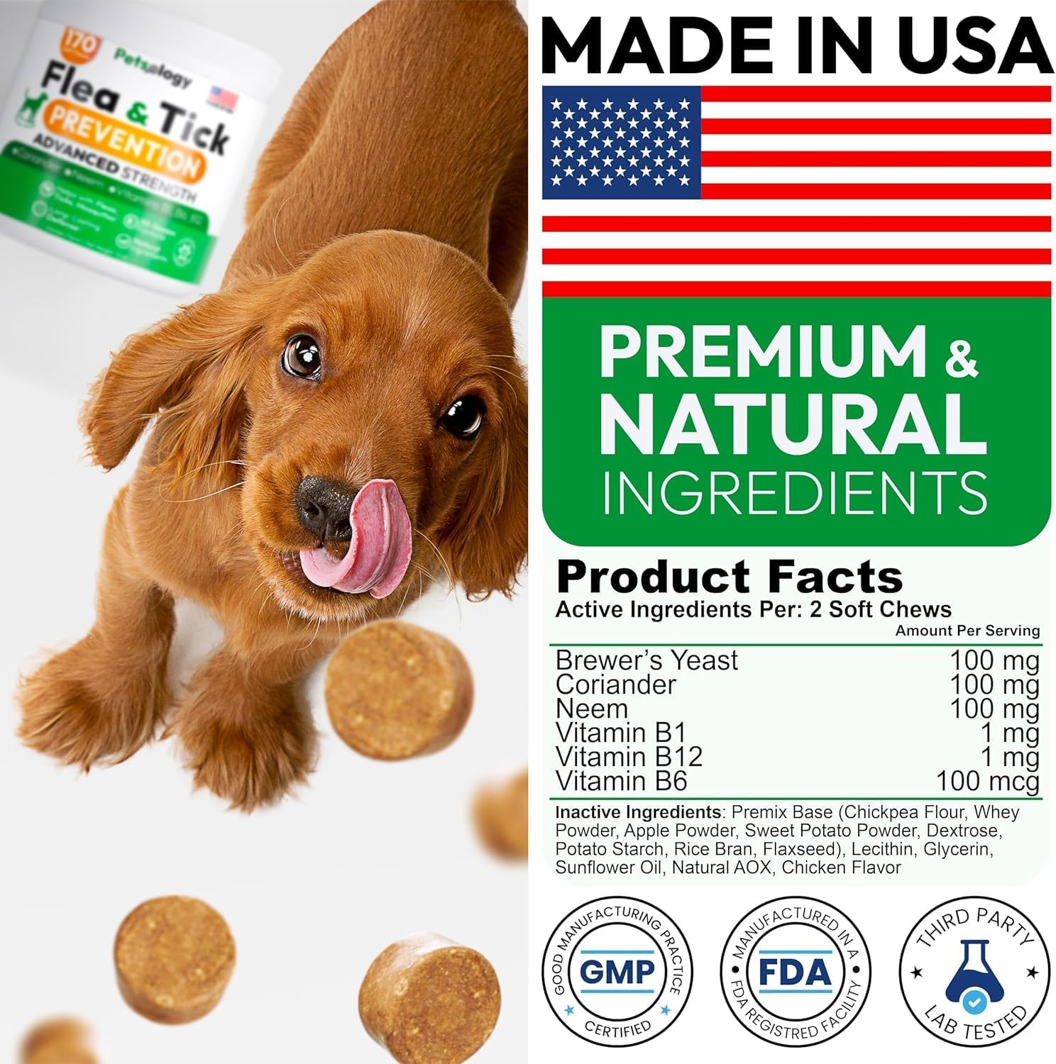 (2 Pack) Flea and Tick Prevention for Dogs Pills - 340 Chews - Natural Dog Flea & Tick Control - Oral Defense Treatment for Dogs Supplement - Vet Formulated - All Breeds & Ages - Made in USA