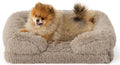 Bedsure Orthopedic Dog Beds for Small Dogs - Washable Small Dog Cat Bed Waterproof, Comfort Pet Couch Sofa with Washable Removable Cover, Pets Bed with Nonskid Bottom, Long Faux Fur-Taupe, 24"
