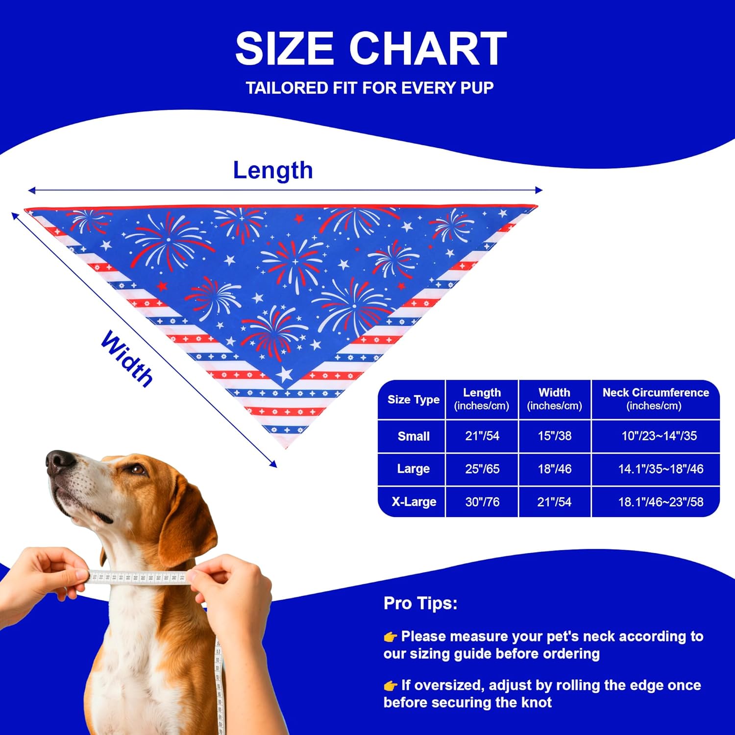4th of July Cooling Dog Bandana 1-Pack for Large Dogs - Patriotic Bandanas with American Flag Design, Breathable & Quick-Dry Pet Accessories
