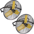 HiCFM 9100 CFM 24 inch Heavy Duty Industrial Wall Mounted Fan with TEAO Enclosure Motor, Permanent Lubricated Ball Bearing, 180 Degree Tilting, Safety Yellow Blade Wall Fan - UL Listed, 2 PACK