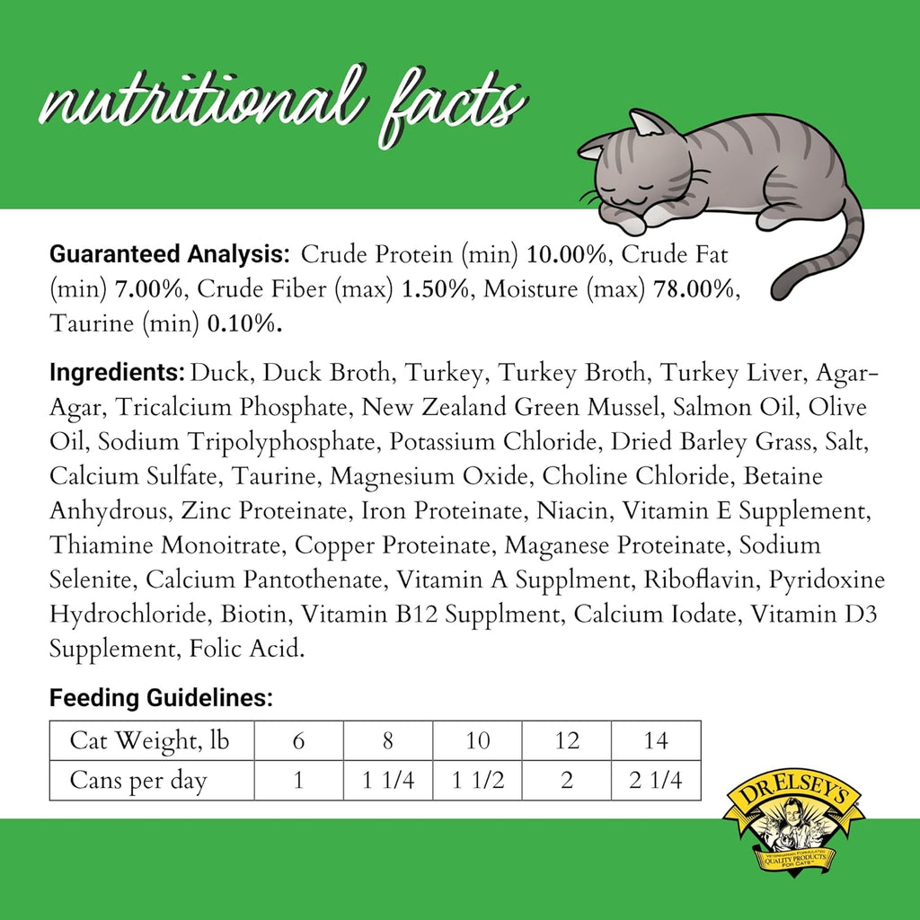 Dr. Elsey's cleanprotein Duck & Turkey Recipe Wet Cat Food, Pate 5.3 oz cans (Pack of 24)