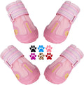QUMY Dog Shoes for Large Dogs, Medium Dog Boots & Paw Protectors for Winter Snowy Day, Summer Hot Pavement, Water-Resistant in Rainy Weather, Outdoor Walking, Indoor Hardfloors Skid-Resistant Sole