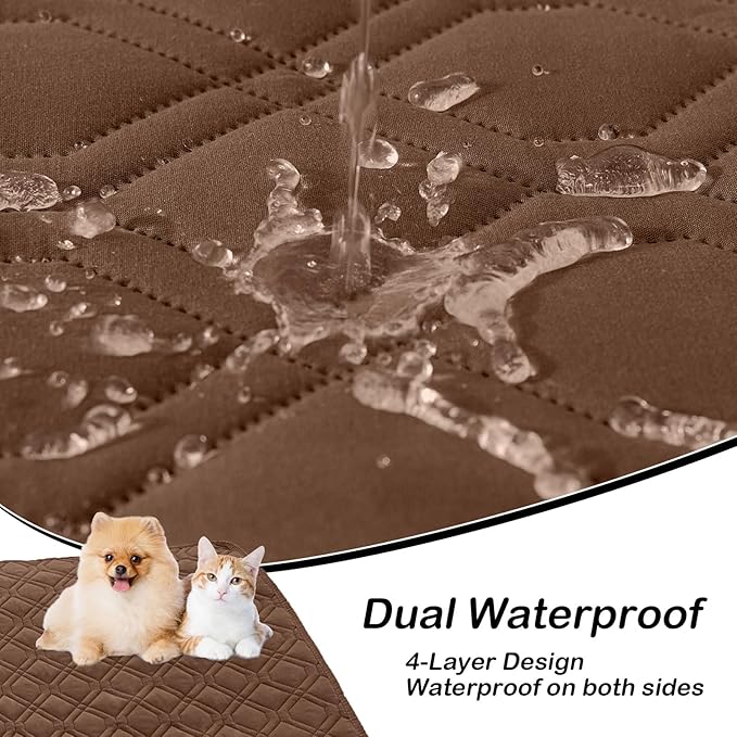 hyha Waterproof Dog Bed Blanket, Soft Pet Blankets, Waterproof Couch Cover for Dogs, Reversible Sofa Covers Washable for Furniture (30x70 Inch, Brown/Chocolate)