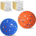 2 Pack Interactive Dog Balls - Auto Moving Bouncing Vibrating Washable Dog Toys for Large Medium Dogs, Type-C Rechargeable, Blue and Orange, Grid Pattern
