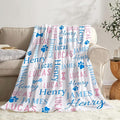 Personalized Dog Blanket - Custom Puppy Throw With Pet's Name and Cute Paw Print, Fluffy for Medium Dogs, S 50"x40"