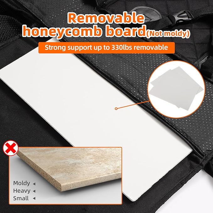 FAHKNS Upgraded Thickened Back Seat Extender for Dogs-Large Space,Waterproof Dog Car Seat Cover Holds 400lbs,Strong Durable, Universal Size Fits for Cars, Trucks & SUVs