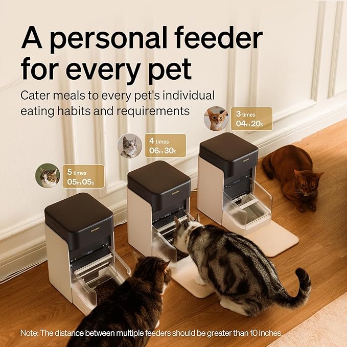 PETLIBRO RFID Automatic Cat Feeder & Water Fountain – Collar Tag Activated, Personalized Feeding & Fresh Water for Multi-Pet Homes, Wi-Fi Programmable Combo with Cat Recognition & Diet Tracking