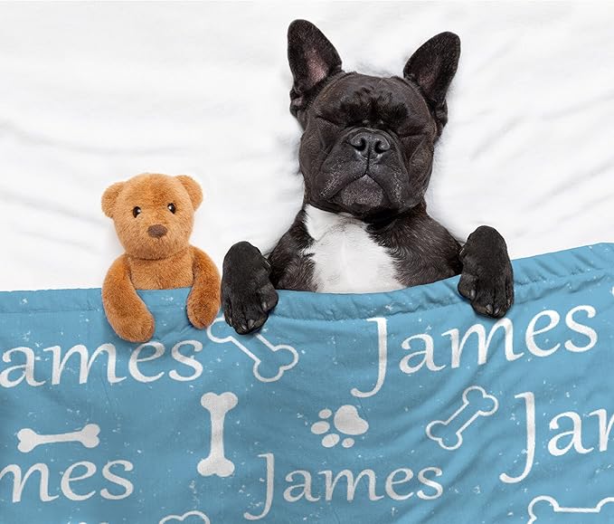 Personalized Dog Blanket - Custom Paw Print Pet Throw, 40"x30" for Small Dog