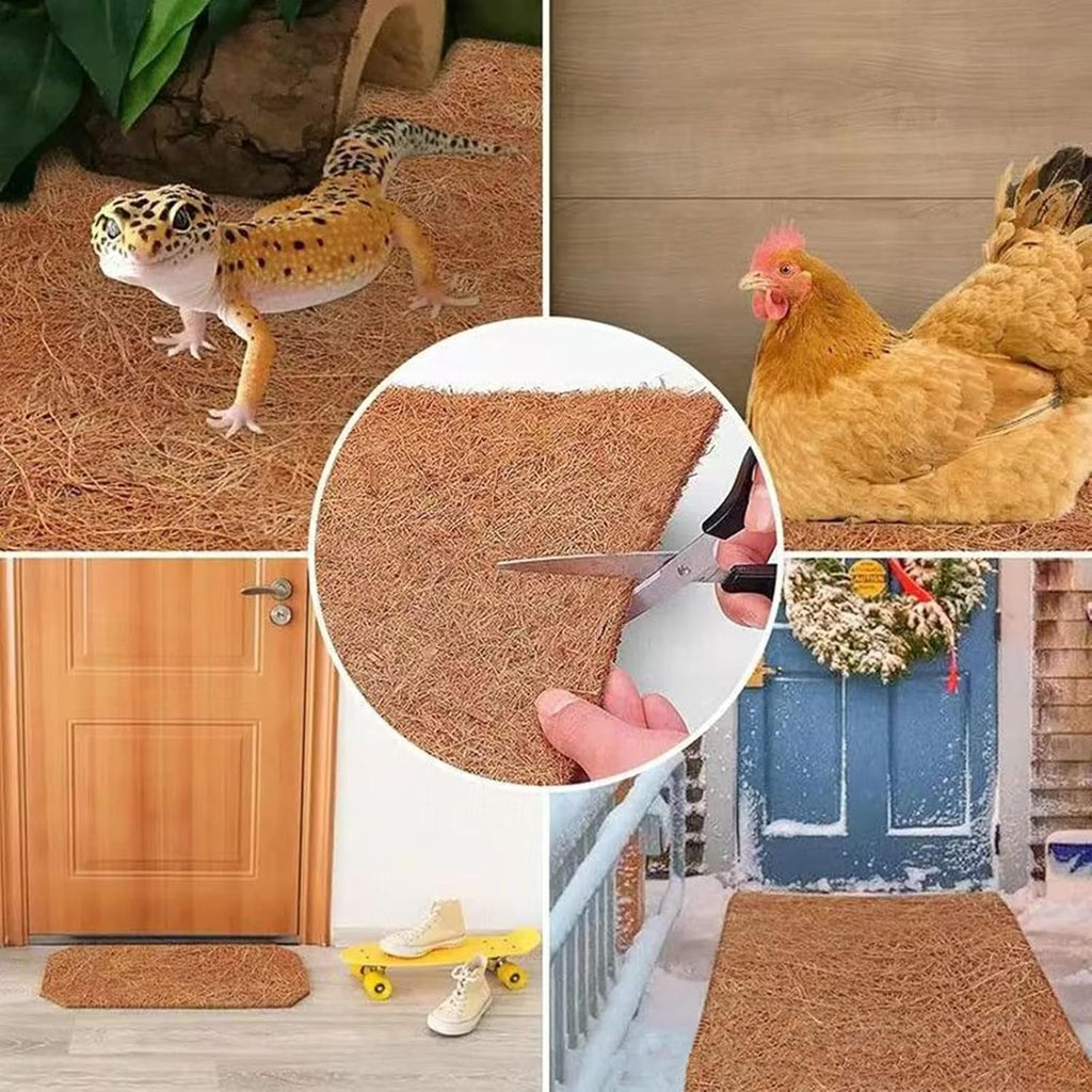 10Pcs Reptile Substrate Mat Carpet Chicken Nest Mat 30 * 30cm Natural Coconut Fiber Pet Mat Substrate Liner Terrarium Planter Liner for Lizard Turtle Snake Gecko Bearded Dragon Tortoise