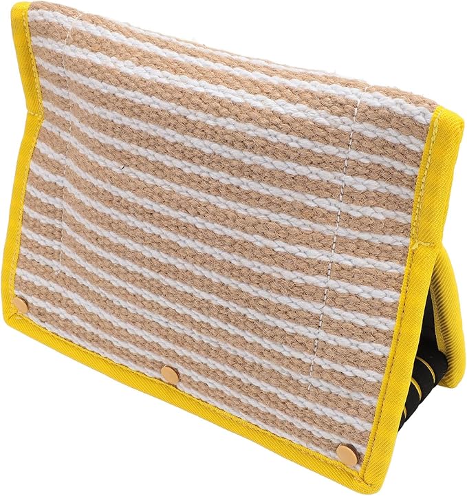 Dog Bite Cuneiform, Dog Bite Pillow with 3 Comfortable Handles, Bite Training Toy for Dogs, Jute Biting Pad for Puppy Training, Interactive Play Toy for Tug of War and Exercise