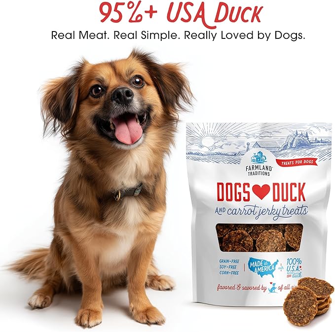 Farmland Traditions Filler Free Dogs Love Duck & Carrot Premium Jerky Treats. (2.5 lb)