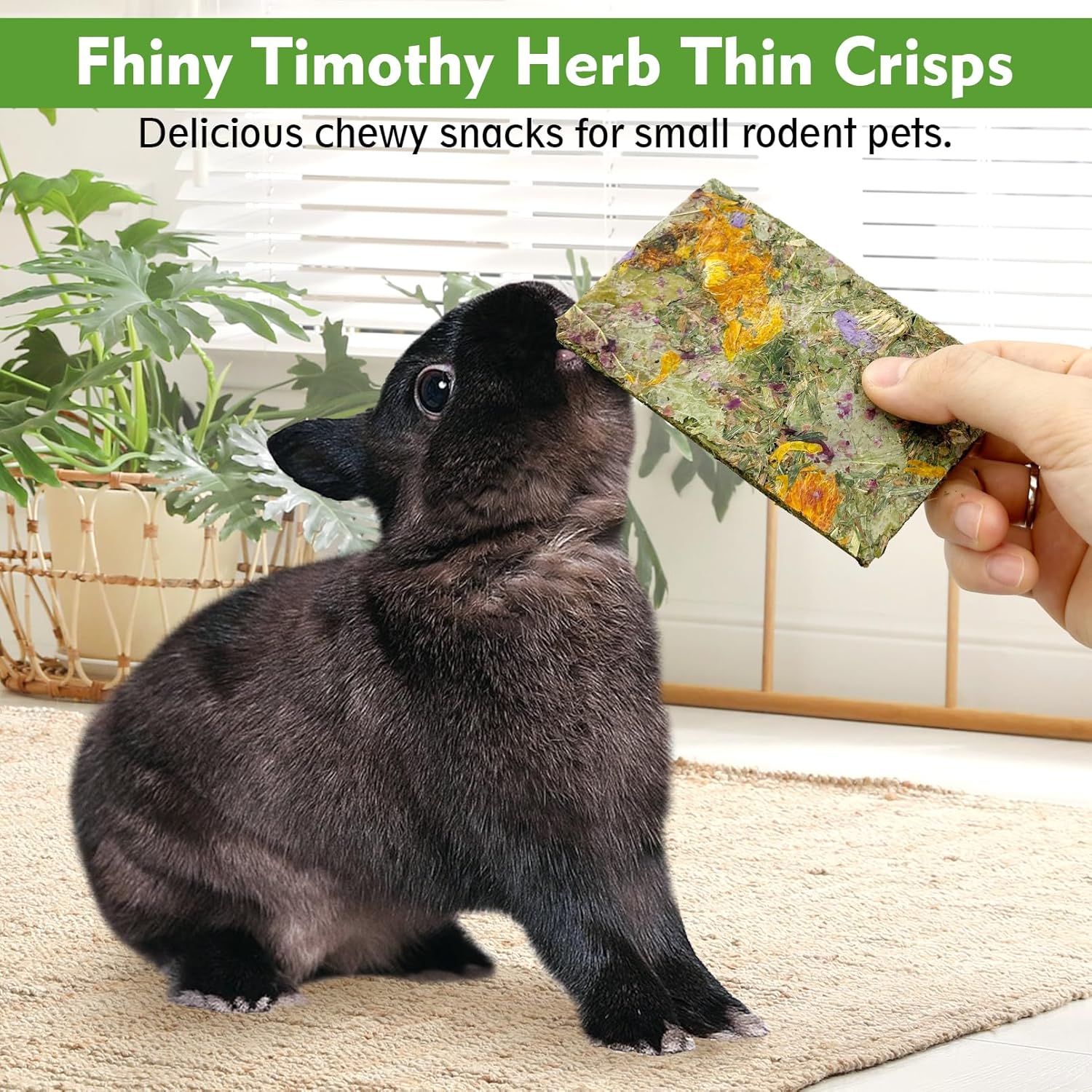 Fhiny 12 PCS Rabbit Timothy Hay Chips Toys, Natural Bunny Molar Treats with Herbal Flowers Rabbit Chew Toys for Teeth Small Animal Snacks for Rats Chinchillas Guinea Pigs Hamsters