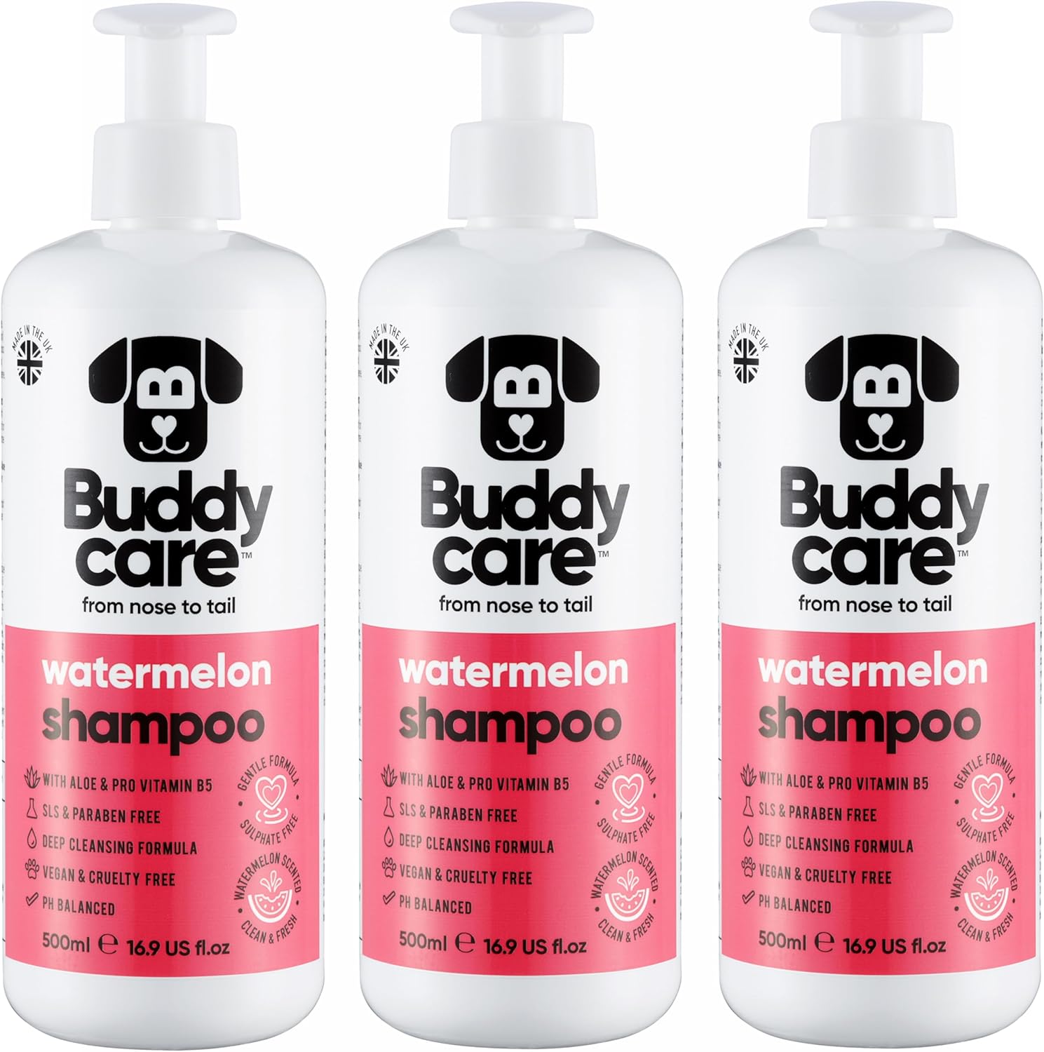 Watermelon Dog Shampoo by Buddycare | with Aloe Vera and Pro Vitamin B5 (50.72oz)