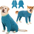 Yeapeeto Dog Onesie Surgery Recovery Suit for Large Medium Bodysuit Dogs Pajamas PJS Full Body for Shedding, Prevent Licking, Wound Protection, Cone Alternative… (Blue Green, 2XL)