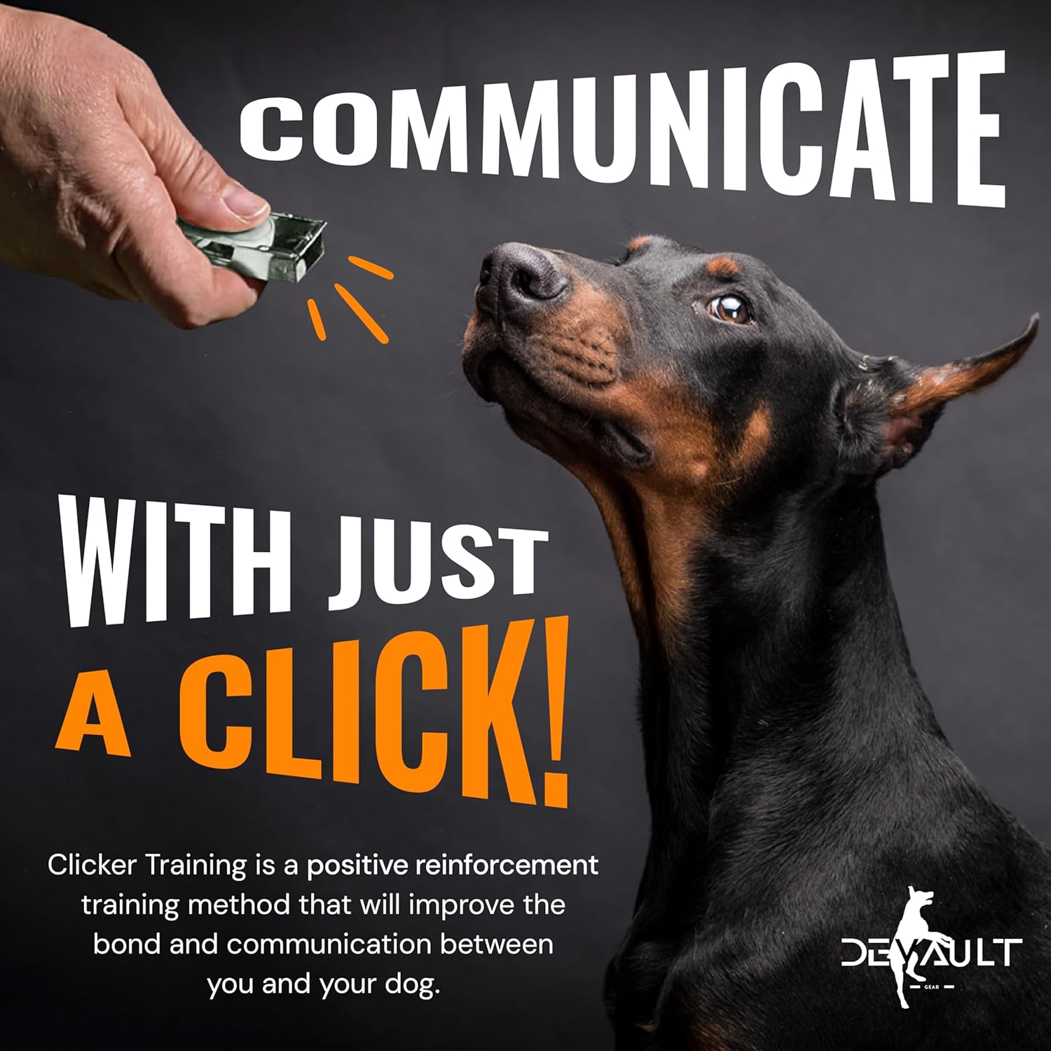 Black Dog Clicker with Necklace (3 Pack) - Clickers for Pet Training - Dog Training & Behavior Aids Easy to Carry with You Anywhere - Teach Your Dog Tricks or Reward His Behavior