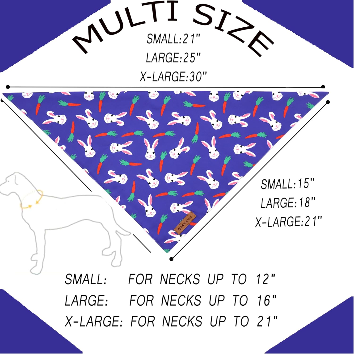 Realeaf Easter Dog Bandanas 2 Pack, Triangle Reversible Pet Scarf for Boy and Girl, Premium Durable Fabric, Holiday Bandana for Small Medium Large and Extra Large Dogs (Small)