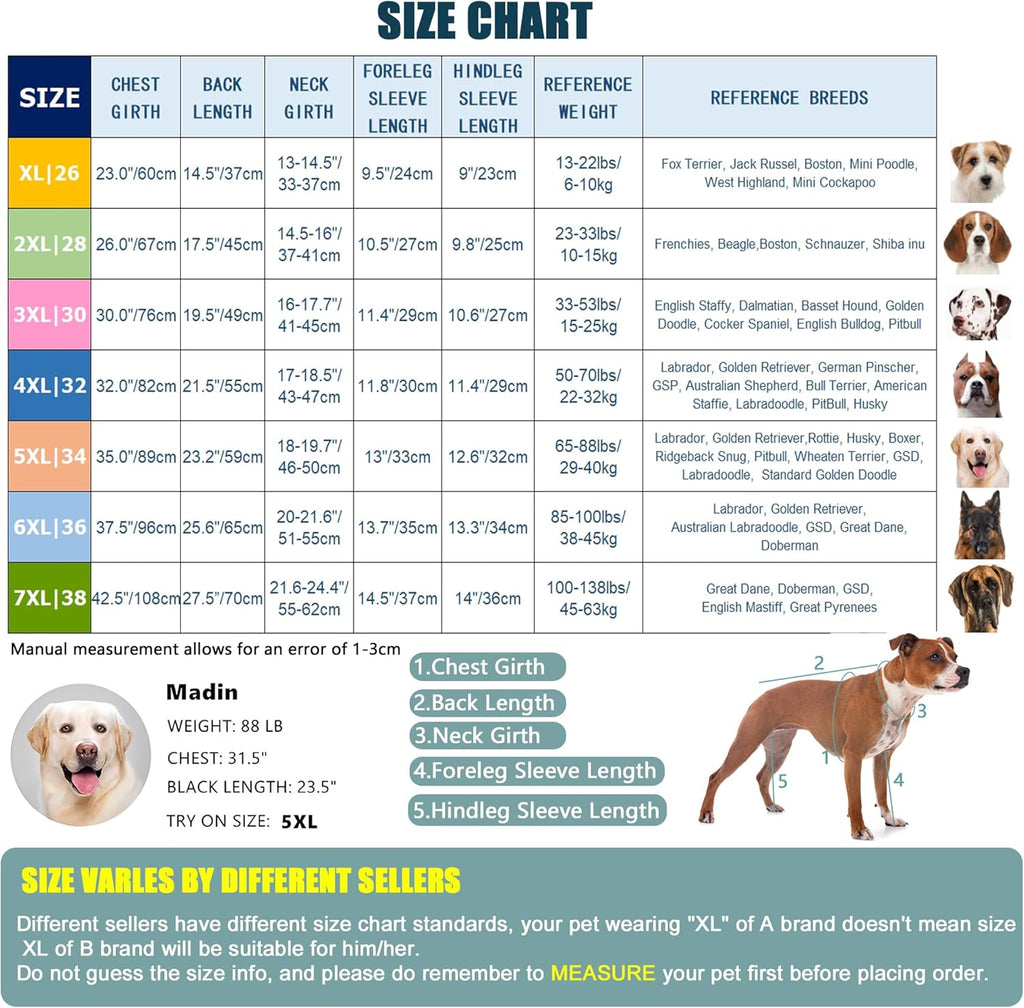 Yeapeeto Dog Onesie Surgery Recovery Suit for Large Medium Bodysuit Dogs Pajamas PJS Full Body for Shedding, Prevent Licking, Wound Protection, Cone Alternative (5XL, Pink)