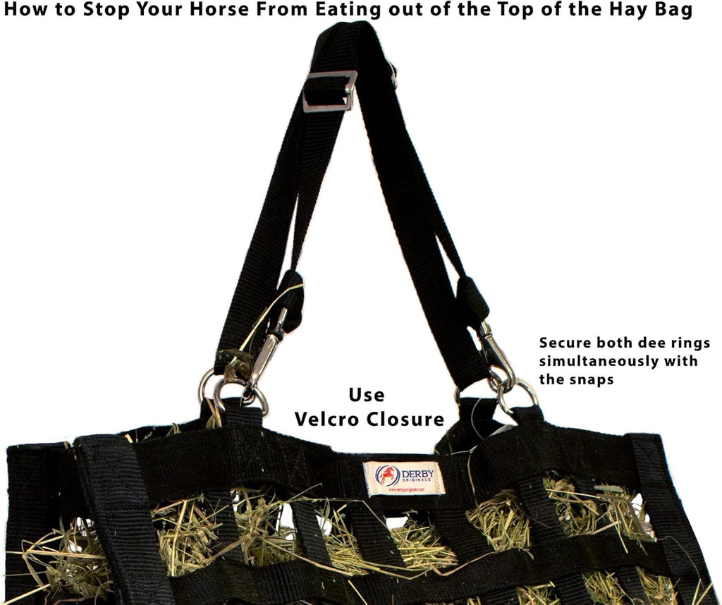 Derby Originals Superior Slow Feeder Horse Hay Bag with Super Tough Bottom and 1 Year Warranty