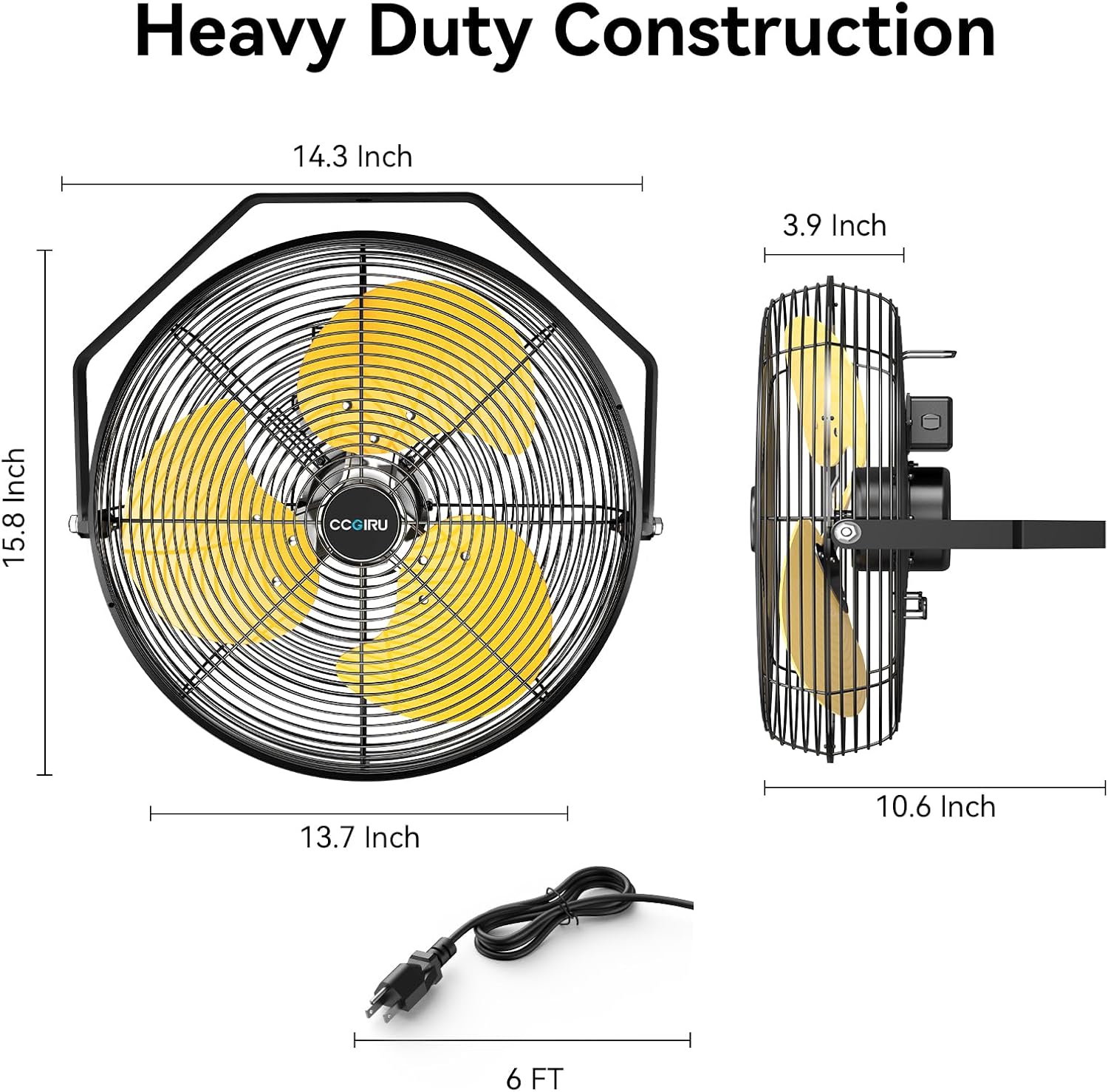 5400 CFM 20" Outdoor Wall Mount Fans with 2 Pack, High Velocity 3-Speed Waterproof Professional Outdoor Fan, Heavy Duty Industrial Wall Fan for Patio, Commercial, Gazebo, and Garage, UL Listed