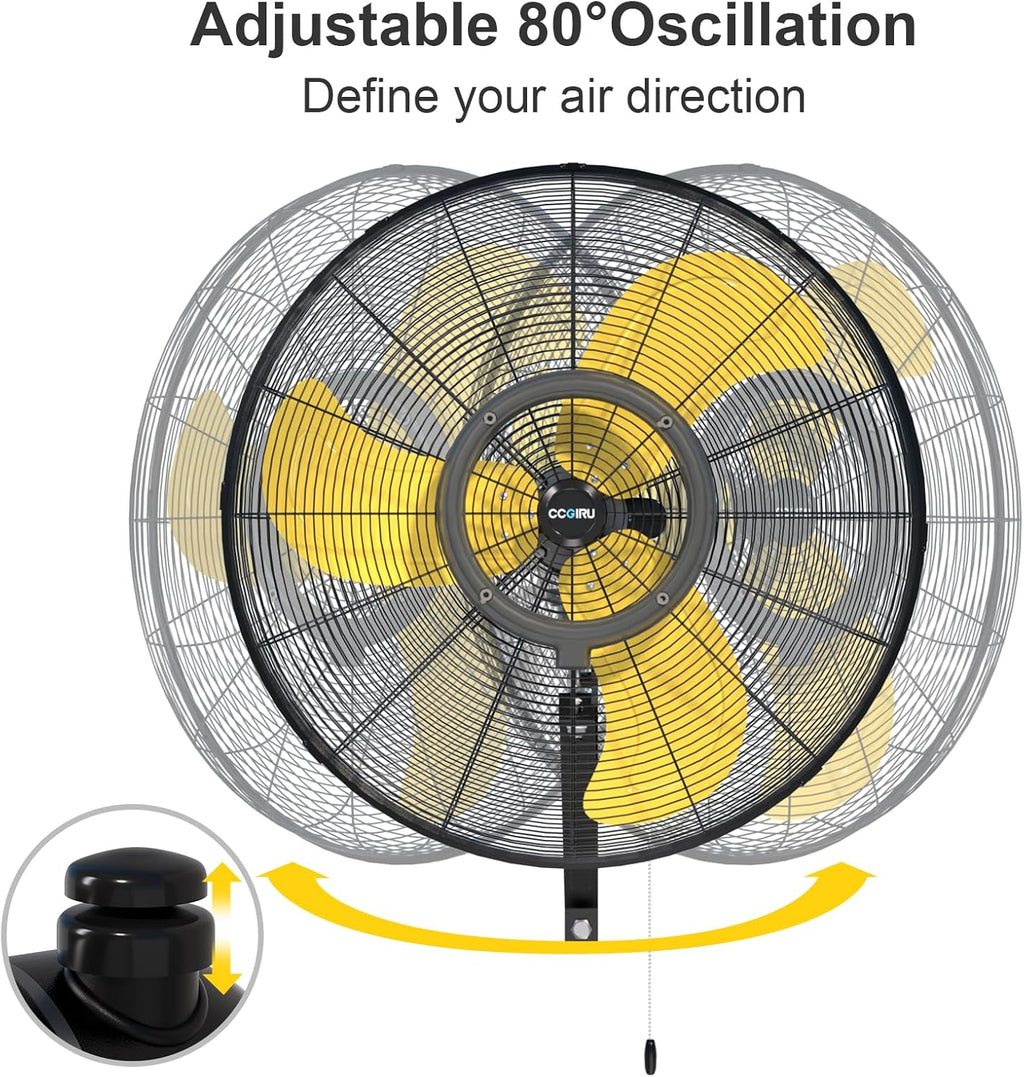 9600 CFM 30" Outdoor Wall Mount Misting Fans with 2 Pack, High Velocity 3-Speed Waterproof Professional Oscillating Wall Fan, Heavy Duty Industrial Fan for Commercial, Garage, Warehouse, UL Listed